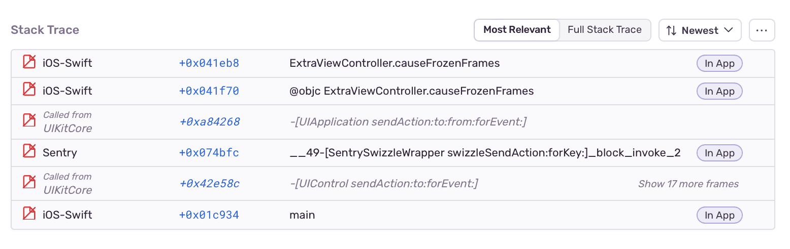 Frame Drop Stack Trace